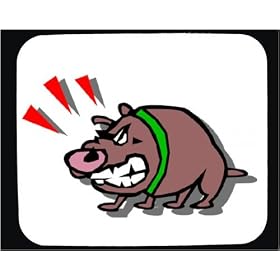 Mouse Pad with bulldog, growling, guarding, collar, dog