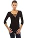 PattyBoutik Women's V Neck Lace Up Top