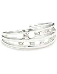 Dean Davidson "RUNWAY" Silver Cubic Zirconia Checkered Cuff Bracelet