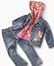 Apparel : Nannette Little Girl 3 Pc Denim Jkt & Hoodie Set