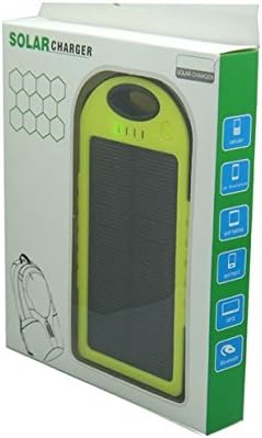 XOOPNET - Portable Solar Charger - Rain-resistant, Dual USB, Dirtproof, Shockproof Portable Power Bank and External Backup Battery (Yellow/Black)