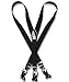 Vesuvio Napoli Men's Solid BLACK SUSPENDERS Y Shape Back Elastic Button & Clip Convertible