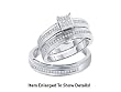 Stunning Micro Pave White Gold 3 Pc. Genuine Diamond Wedding Set for Him and Her