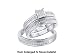 Stunning Micro Pave White Gold 3 Pc. Genuine Diamond Wedding Set for Him and Her
