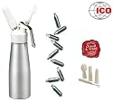 ICO - CC110 - Caf&eacute; Cr&egrave;me - Siphon Professionnel &agrave; Chantilly et Mousses Chaudes / Froids - 0,5 L Siphon + 10 Cartouches