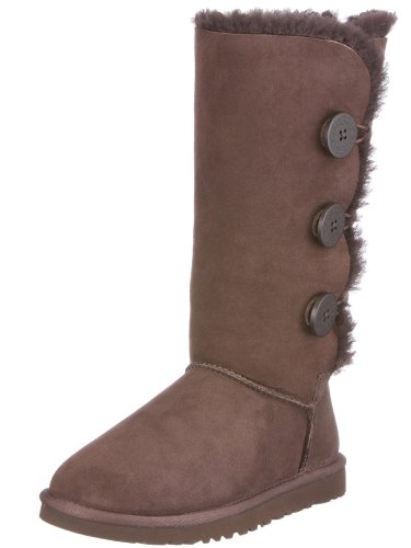 UGG Australia Women's Bailey Button Triplet Winter Boots,Chocolate,5 US