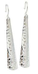 ACOMO Hammered 925 Sterling Silver Dangle Stick Earrings - 2.5" Drop