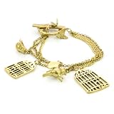 Monserat De Lucca Brass Birdcage Charm Bracelet