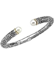 Sterling Silver and 14K Yellow Gold Cultured Pearl Bracelet -- LIFETIME WARRANTY