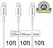 Amoner Durable-Series 10ft 8 Pin USB Charging Cable Syncing Cord, 3 Piece - White