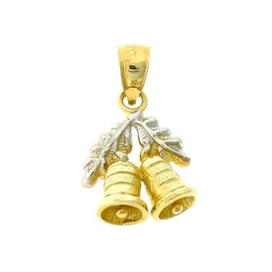 Cheap Girls Jewelry Dazzlers Solid 14k Gold 3D Christmas Bell Charm Pendant Available in three colors from jewelsberry (weights: 2.6 grams only) For Sale