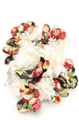 髪飾り3点セット 花 和柄 びら簪 [成人式/振袖/卒業式/袴/着物/和装]