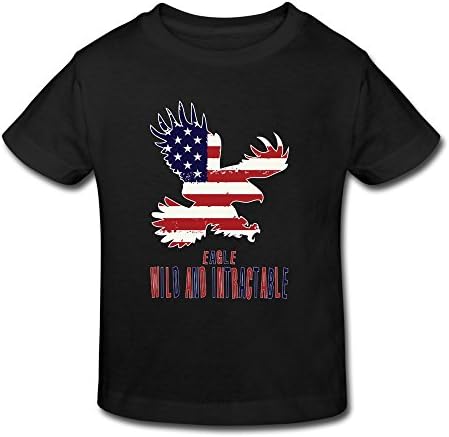 EVAMPIRE Unisex Funny Eagle US Flag T Shirt For Children 2-6 Years Old