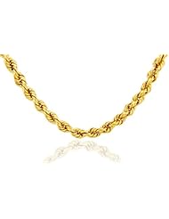 10k Yellow Gold 1.5mm Solid Diamond-cut Rope Chain Necklace, 16"