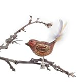 Department 56 Brown Bird Clip On Glass Ornament