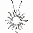 White Gold Diamond Sun Pendant Necklace