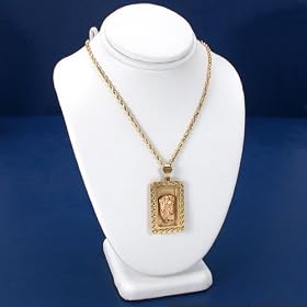 White leather Necklace Bust Jewelry Chain Display 6 1/4