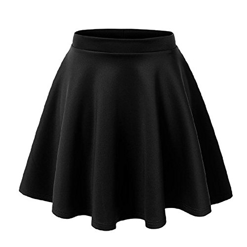 JiTM Women's Basic Versatile Stretchy Flared Skater Skirt