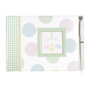 CR Gibson Baby Shower Keepsake and Guest Book, Animal Parade,