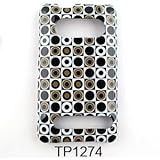 HTC EVO Black/Dark Green Polka Dots in Square Hard Case/Cover/Faceplate/Sna ....