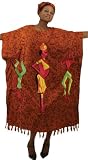 African Pot and Stickmen Caftan Kaftan with Matching Headwrap - Available in Several Colors