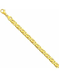 Genuine 14K Yellow Gold Fancy Link Bracelet 8.5 Inches 100% Satisfaction Guaranteed.