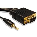 Cable Mountain 5m Gold Plated VGA Cable with integrated 3.5mm Stereo Audio Jack Lead