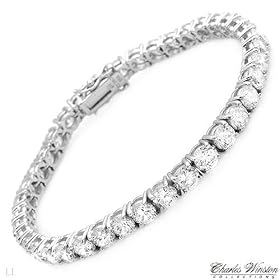 CHARLES WINSTON Pleasant Brand New Tennis Bracelet With 35.10ctw Cubic zirconia Beautifully Crafted in 925 Sterling silver. Total item weight 22.9g Length 8in - Certificate Available.