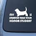 HONOR STUDENT - BASSET HOUND - Dog Decal Sticker #1524 | Vinyl Color: White