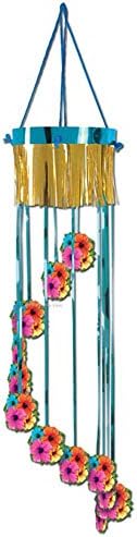 Hawaiian Luau Hibiscus Hanging Swirl Decorations (3pc)