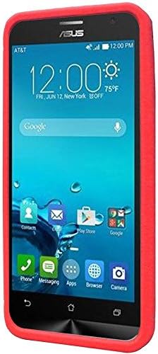 Asus Zenfone Case, Asus Zenfone 2e Case From Crazycover New Ultra Thin Rugged Silicone Gel Skin Rubber Cover Case (red)