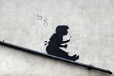 LAMINATED Banksy Bubbles Girl Drainpipe Mini Poster Measures 24 x 17 (61 x 43 cm)
