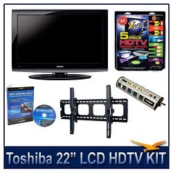 22C100U 22 720p LCD HDTV (Black) + Hook-up Kit + Power Protection + Calibration