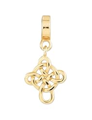 Sterling Silver Gold-plated s Celtic Cross Dangle Bead by Reflection Beads, Best Quality Free Gift Box Satisfaction Guaranteed