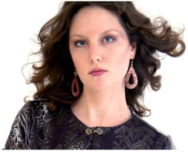 Red Patinated Copper Open Tear Drop Earrings by John S Brana Handmade Jewelry - High-Quality Durable Copper Earrings - Lightweight - Lifetime Guarantee