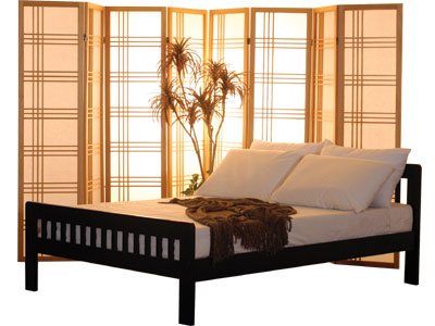 Kitchen: Cottage Futon 80957261129 Lancaster Select Hardwood Queen Size Platform Bed   Black