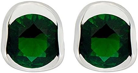 Jewelry brincos Emerald Sapphire Green Zircon New Lady Gift 14KT White Gold Filled Studs Earrings for Women