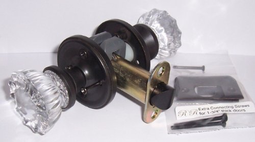 12 point Fluted Depression Crystal Privacy Set Oil Rubbed Bronze Reproduction-1900 Our Best Privacy Retrofit Kit to Fit Modern Pro-drilled Including, Dollar for Dollar Your Greatest Value. Includes Many Features upgraded to Premium knobs and hardware