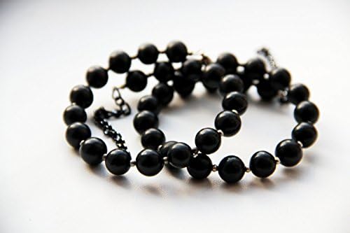 Unique Shungite bracelet (19 beads of 9 mm), Karelian Shungite