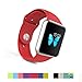 Apple Watch Band - WantsMall Soft Silicone Sport Style Replacement iWatch Strap for 42mm Apple Watch Models (Red)