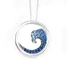 14K Graduated Sapphire Nautical Wave Pendant
