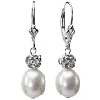 Isabella Rose 9-10mm Pearl Drop Silver Earrings, White