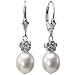 Isabella Rose 9-10mm Pearl Drop Silver Earrings, White
