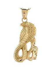 10k Real Gold Cobra Snake Serpent Charm Pendant