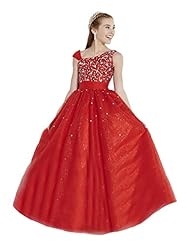 Girls  Tulle Corset   Waistline One Shoulder Crystals Lace Crystal Floor Length  Ball Gown Pageant Dress/Party Dress 