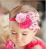 Lovely Ovely Unusal Cotton Girls Baby Pink And Rose Feather Hairband Headband