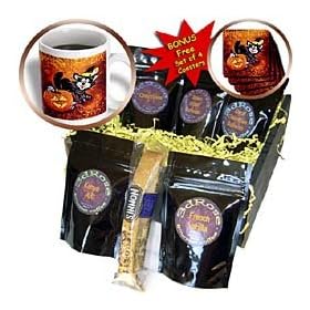 Milas Art Halloween - Funny Halloween Cat and Mouse - Coffee Gift Baskets - Coffee Gift Basket