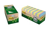 Post-it(R) Notes, 100% Recycled Notes in Assorted Pastel Colors and in a Convenient Cabinet Pack, 75 Sheets per Pad, 24 Pads per Pack (654R-24CP-AP)