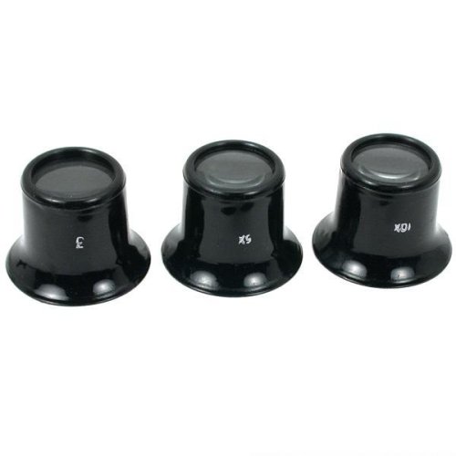 3 Loupe Jewelry Stamp Coin Magnifier 3x 5x 10x Tools