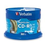 Verbatim LightScribe 52x CD-R Media. 50PK CDR 52X 700MB 80MIN LIGHTSCRIBE SPINDLE OPTMED. 700MB - 50 Pack